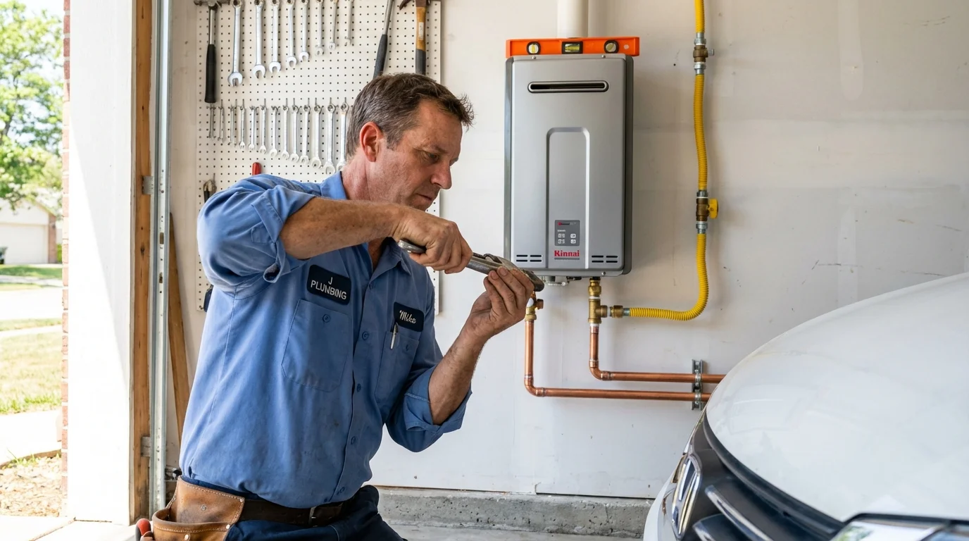 Tankless water heater installation by a Johns Plumbing LLC plumber in Pharr